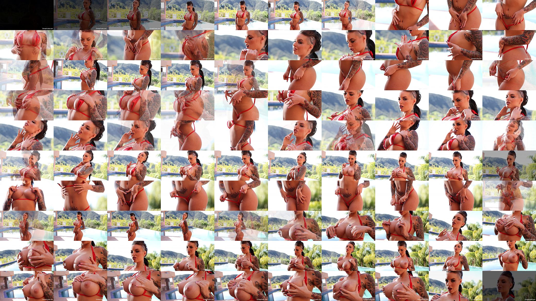 Hot Red String Bikini With Christy Mack 预览图