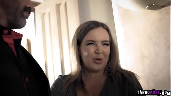 Horny couple taking sexy teen Kenzie Reeves to celebrate their anniversary