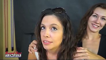Brunette Jamie & Petite Meredith Swallow For The Guy In Audition!