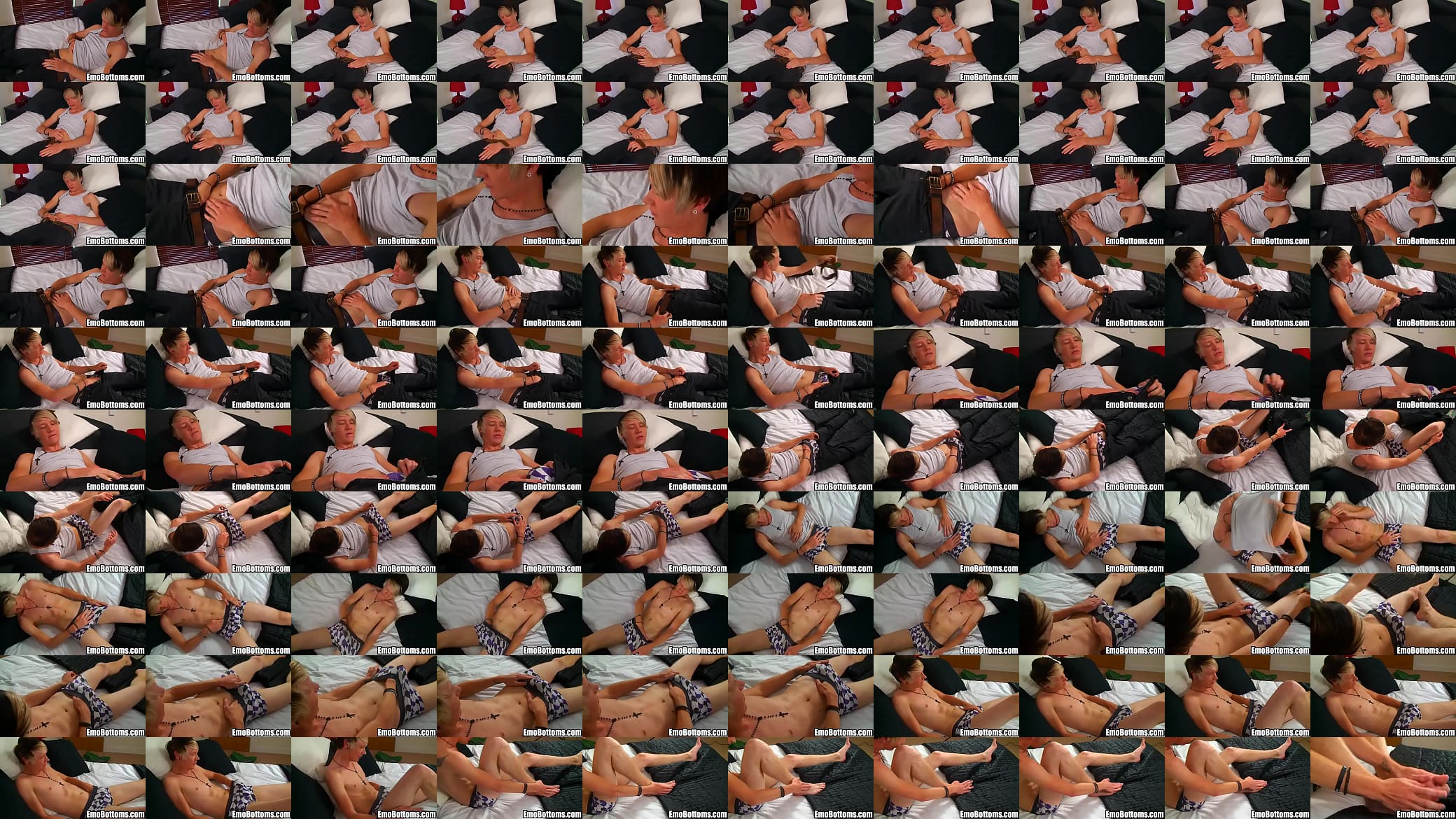 Emo twink Phoenix Link strips and tugs on his cock 预览图