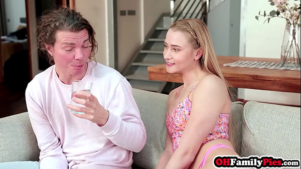 OhFamilyPies.com - Teen stepdaughter Ivi Rein lay down on stepdads Ricky Rascal lap and sucked huge dick