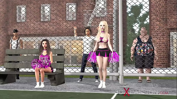 Download Video - A hot cheerleader blonde gets fucked hard by a black guys