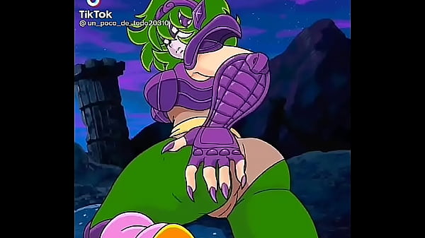 Cavaleira de cabelo verde e sua bunda sexy