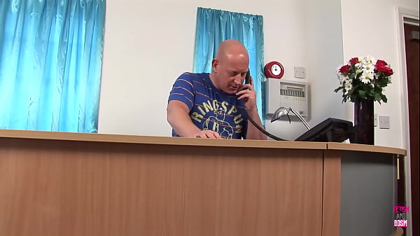 This skinny ass bitch gave a bald guy a good handjob and a great blowjob