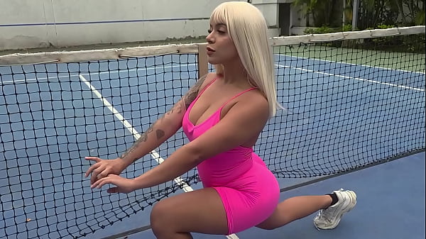 i was supposed to practice my serve, but ended up swallowing his entire cock