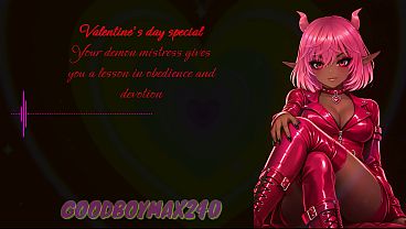 [F4M] Valentine's day special - Your demon mistress gives you a lesson in obedience and devotion, loving affection, praise, affirmations gentle femdom