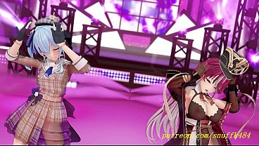 noVR mmd SuiMari Dance 3d hololive Hentai 2 min