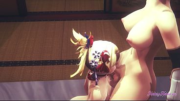 Genshin Impact Hentai Futanari 3D - Yoimiya x Ayaka Futanari Best Hentai Sex [Cunnilingus, boobjob, blowjob and fucked with creampie] - Japanese asian manga anime game porn