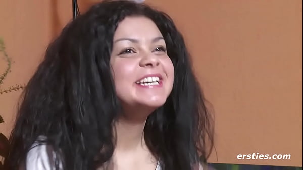 Passionate German-Brazilian masturbates in fron...