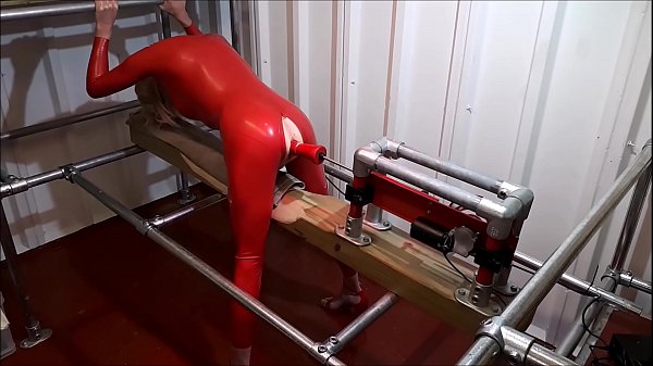 Download Video - RachelSexyMaid - 34 - Dungeon Fuckmachine in Red Latex Catsuit