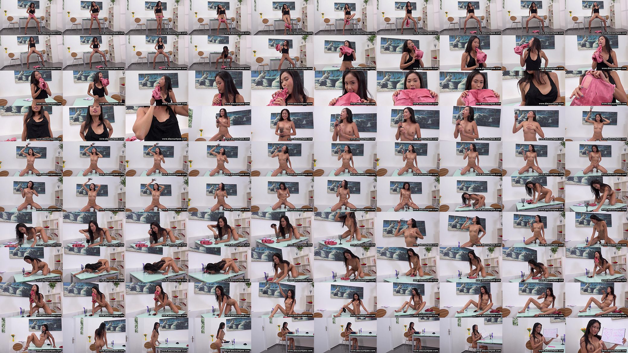 Asian chick drinks and showers in piss 预览图