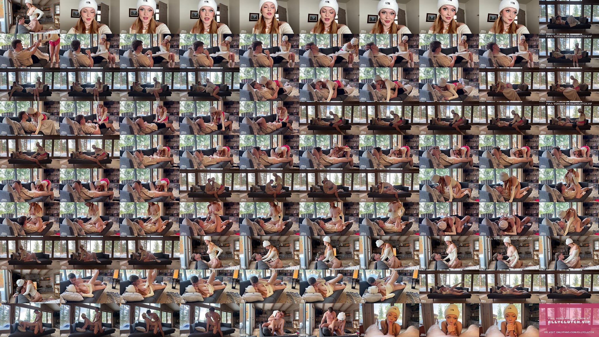 Sneaky log cabin hookup with big titty red head 预览图
