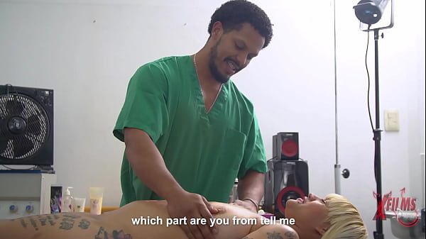 Venezuelan blonde Kerly Hot needs to de-stress, and ends up fucking with a huge brunette masseuse