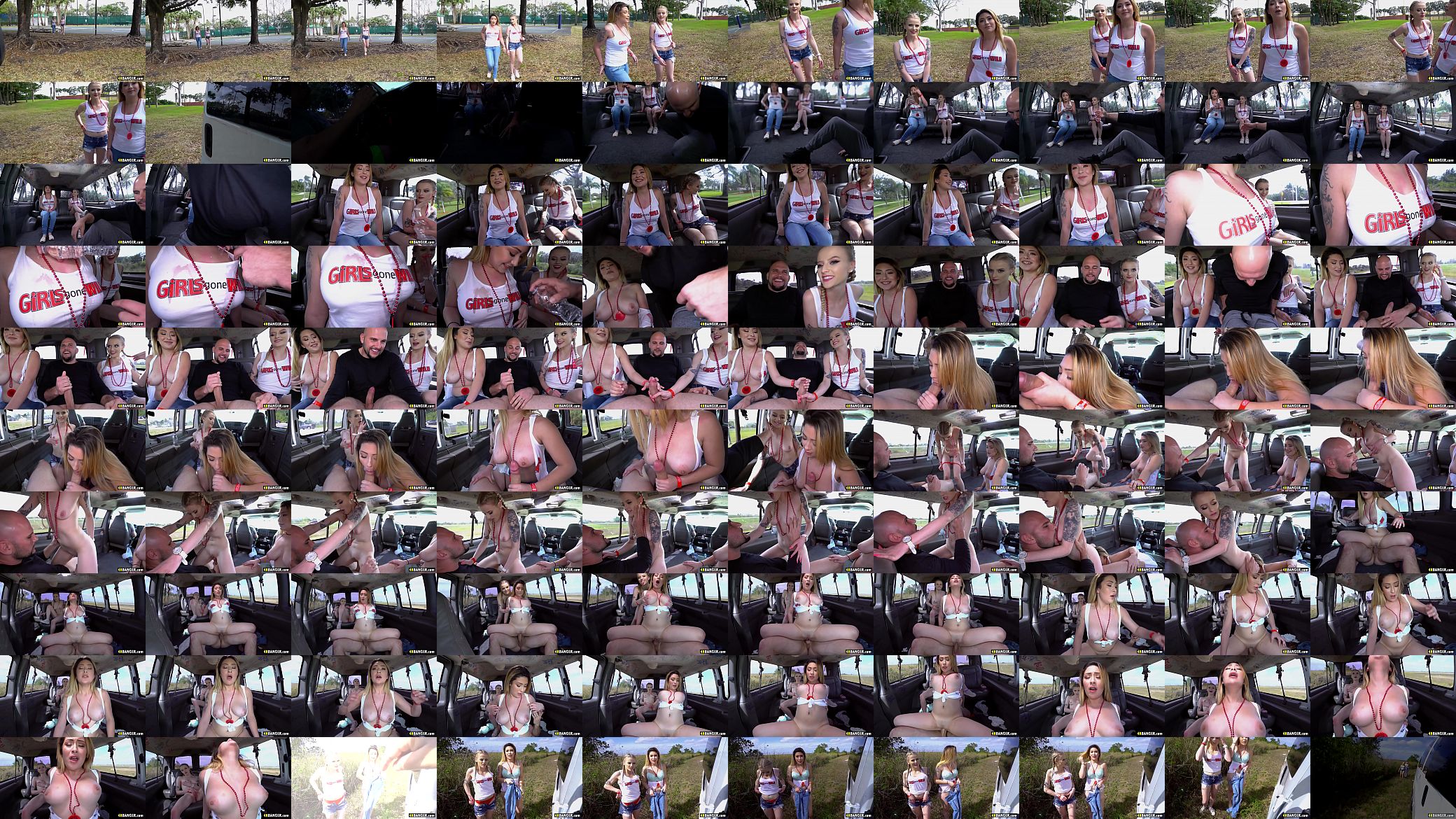 Amateur girls gone wild on the Bangbus - Paris White and Serena Skye 预览图