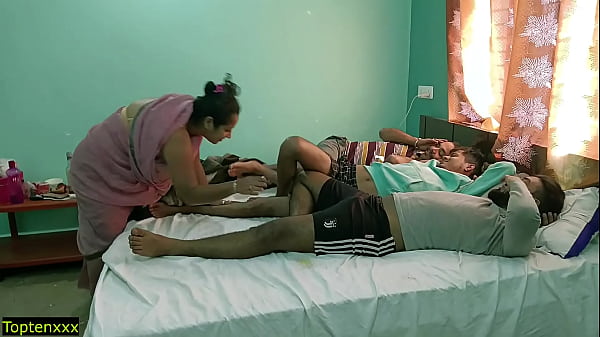 Desi Rich boys fucks Beautiful Bhabhii!! Hot Threesome Sex