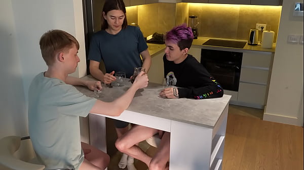 Download Video - Breakfast with two twinks&comma; sucking their dicks under the table&period; Alexdavey and Mattyaiden
