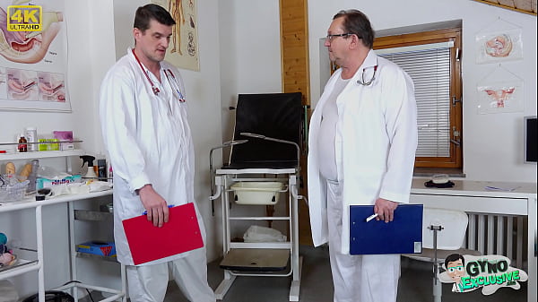 Young blonde Cayla Lyons examined and made to cum by 2 docs