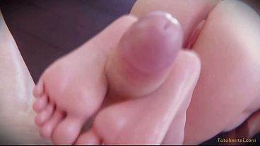 Akali giving a footjob to a huge cock and getting fucked in the ass. League of Legends XXX