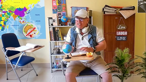 TORCELINI. School. Geography lesson 2. Continents. nude teacher. FULL