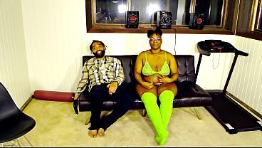 Ebony BBW riding huge BBC in first porn scene