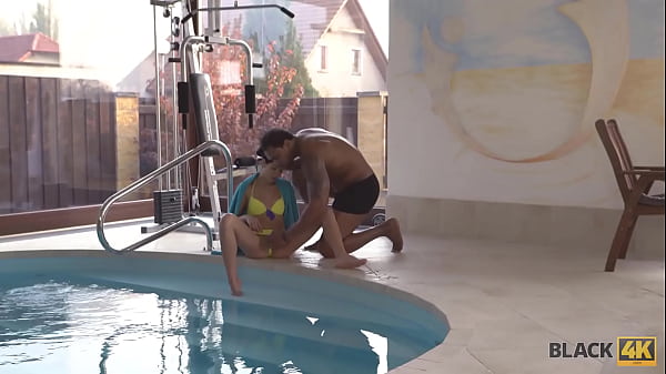 BLACK4K. After swimming tiny brunette gets penetrated with coachs BBC