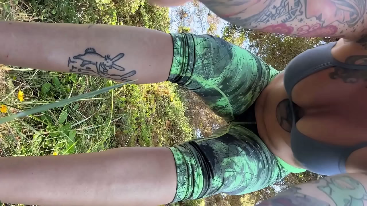 Lola Maverick pisses outside on beach pee in sand