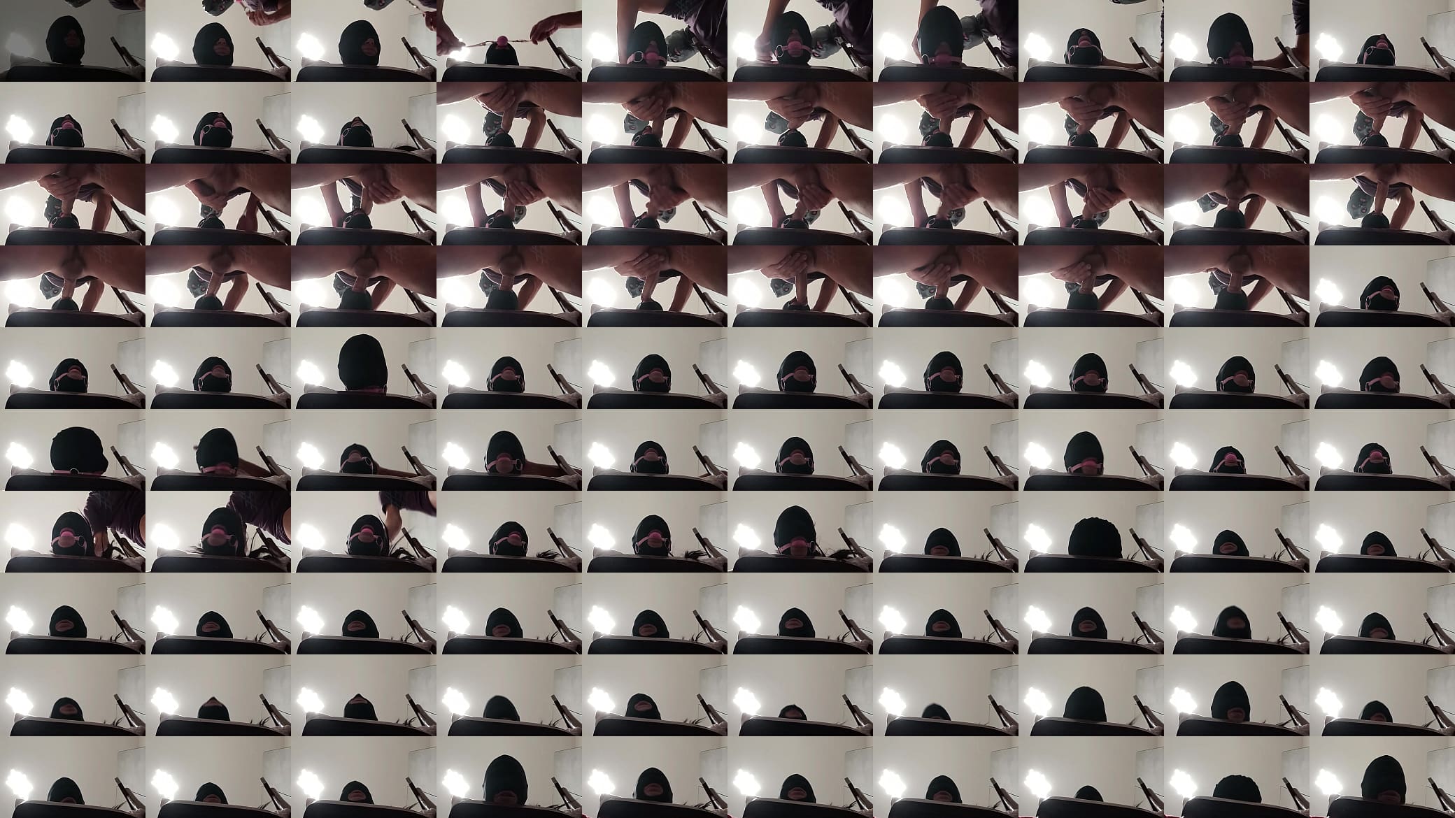 Preview - Tied up, blindfolded and ballgagged milf gets fucked in her mouth, pussy and ass 预览图