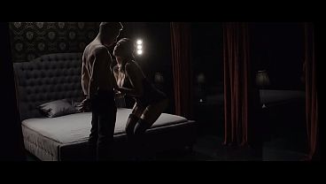 Curvy Brunette Ropes His Wrists and Fucks Him Standing Up