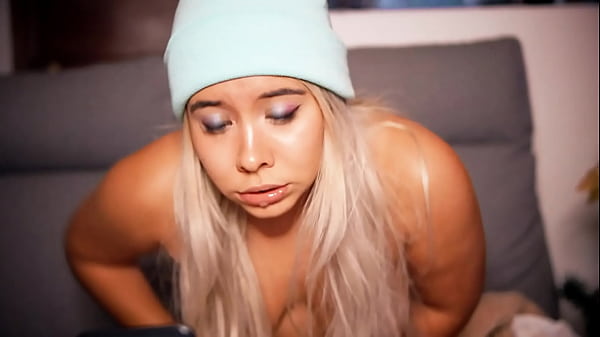 Horny blonde with a cute face has a sexual video call with her English sugar daddy