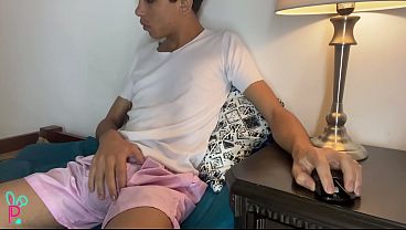 Download Video - THIS LATIN GUY WITH A HUGE COCK MASTURBATES TO GAY PORN