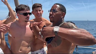 Orgy at sea with 10 whores in Barcelona, Spain, double penetration, lots of wild sex