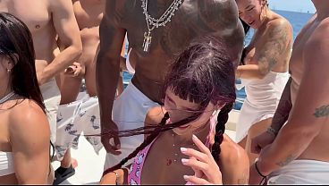 Orgy at sea with 10 whores in Barcelona, Spain, double penetration, lots of wild sex