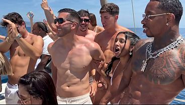 Orgy at sea with 10 whores in Barcelona, Spain, double penetration, lots of wild sex