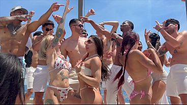 Orgy at sea with 10 whores in Barcelona, Spain, double penetration, lots of wild sex