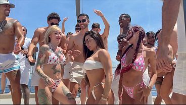 Orgy at sea with 10 whores in Barcelona, Spain, double penetration, lots of wild sex