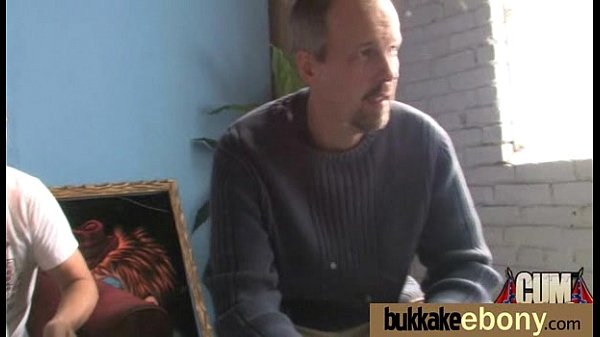 Ebony in a huge bukkake 7