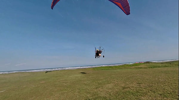 Priscila Belini: Aerial Slut! Naked and Masturbating on the Paramotor