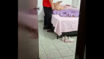 Stepfather helps stepdaughter take off her clothes to go to bed.