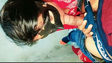 Indian bhabhi sucking big black dick nonstop for cumshot in mouth - oral sex face fucking blowjob video
