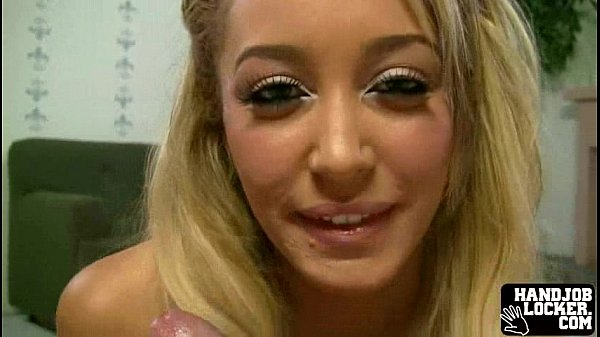 Blonde girl  enjoys tasting cock