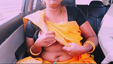 Indian car sex cheating maid talking dirty talks.