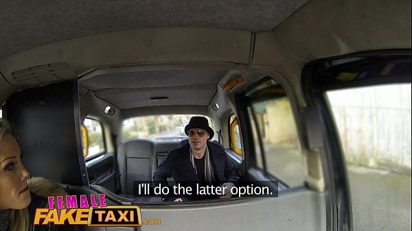 Female Fake Taxi Runaway passenger restrained by dominant blonde driver