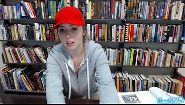 Download Video - teen latina in public library showing off her huge tits and massaging her pussy