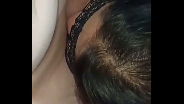 Amazing handjob from chubby wife