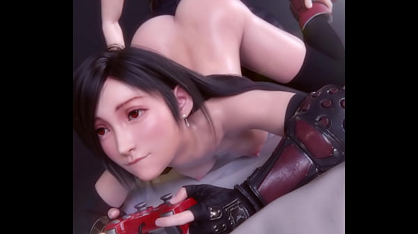 Tifa plays Final Fantasy
