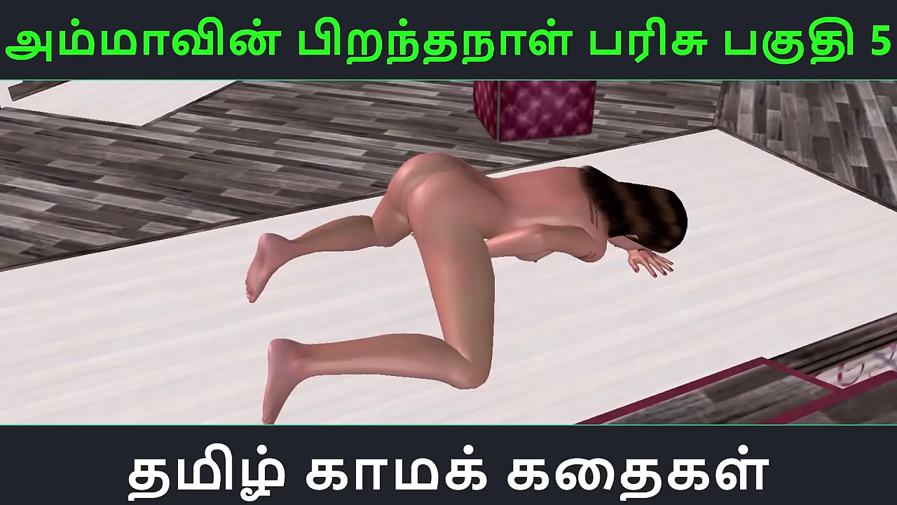 Animated 3d porn video of cute girl rubbing her pussy in doggy position with Tamil Audio sex story