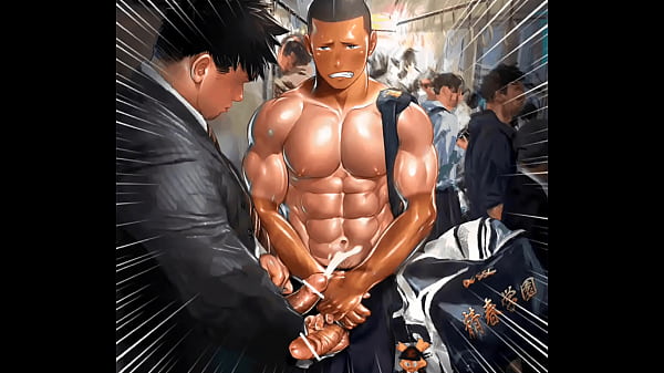 Animated Bara jerk & cum on the train