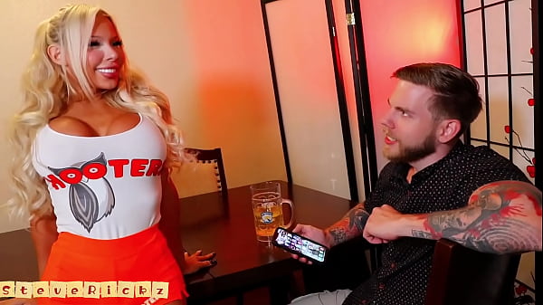 Download Video - Slutty Hooters Waitress Serves up Big Tits and Tight Asshole&excl; Brittney Kade and Steve Rickz