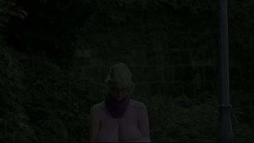 pregnant slave with natural big saggy tits - public exposed