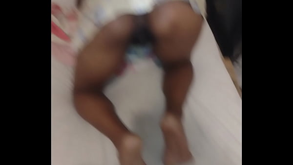 Negona on all fours shows her ass and pussy denies candy to see her ass